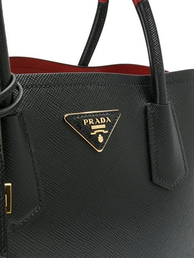Shop Prada Double Tote Bag In Black