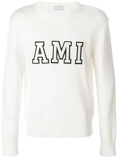 Shop Ami Alexandre Mattiussi Crewneck Sweater In White