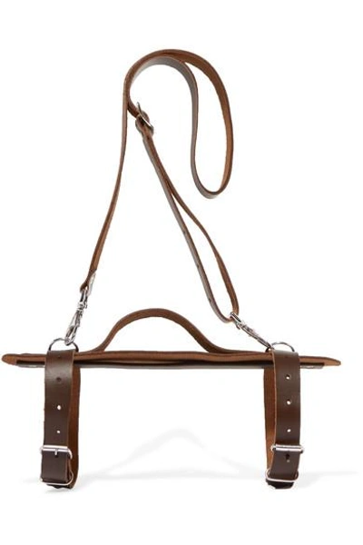 Shop The Beach People Harness Leather Towel Carrier In Brown