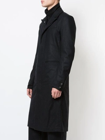 Shop Individual Sentiments Stretch Flannel Coat In Black