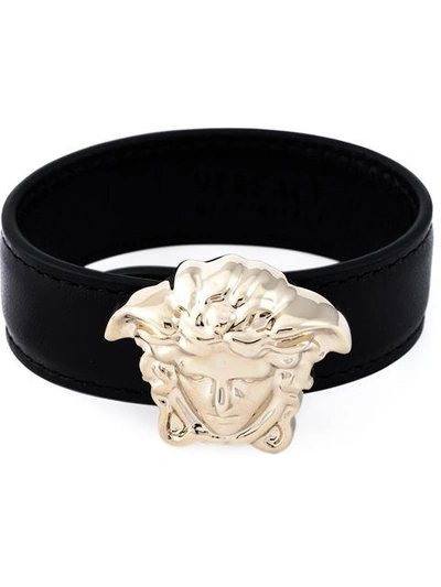 Shop Versace Medusa Bracelet In Black