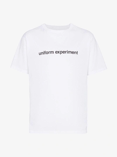 Shop Uniform Experiment Star Side Panel Logo T Shirt In White