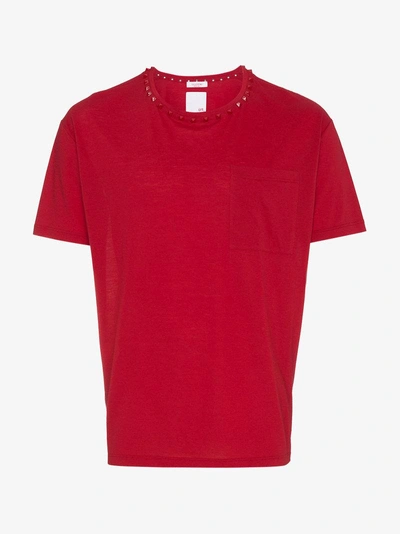 Shop Valentino Rockstud T Shirt With Chest Pocket In 0
