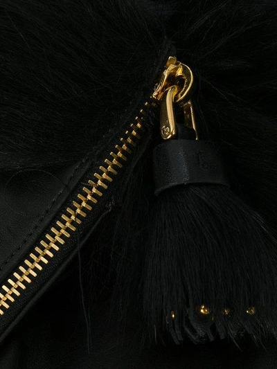 Shop Prada Fur Trimmed Gloves - Black