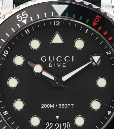 Shop Gucci Dive Xl Watch In Silver