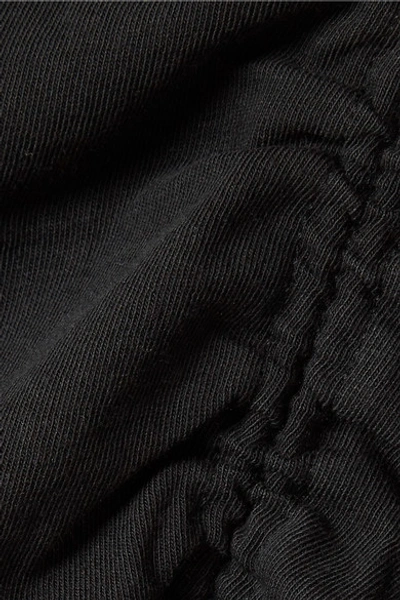 Shop Alexander Wang T Gathered Stretch-cotton Jersey Mini Dress In Black