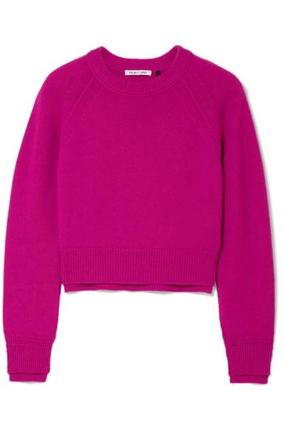 Shop Helmut Lang Cropped Cashmere Sweater In Magenta