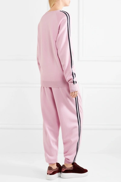Shop Olivia Von Halle Missy Malibu Silk-blend Sweatshirt And Track Pants Set In Baby Pink