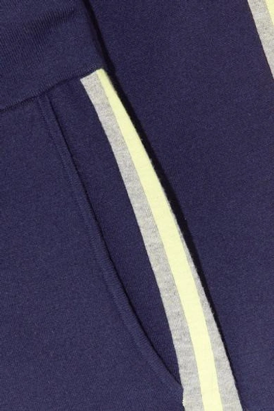 Shop Olivia Von Halle New York Striped Silk-blend Sweatshirt And Track Pants Set In Navy