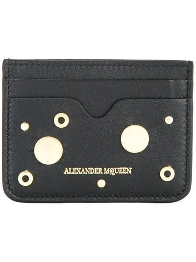 Shop Alexander Mcqueen Eyelet Cardholder In Black