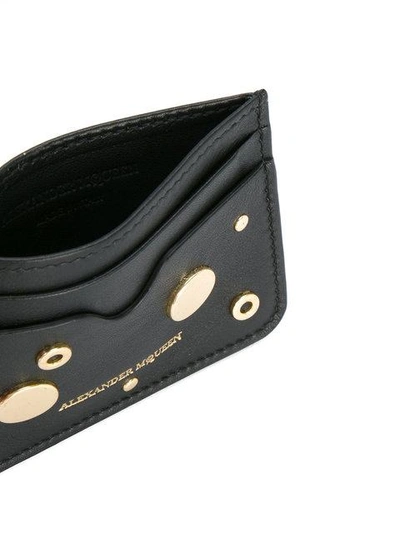 Shop Alexander Mcqueen Eyelet Cardholder In Black