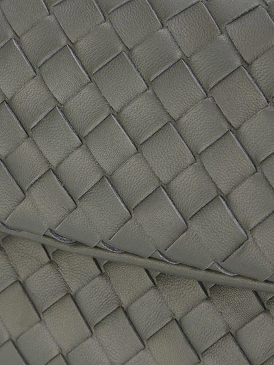 Shop Bottega Veneta Light Gray Intrecciato Nappa Medium Cesta Bag In Grey