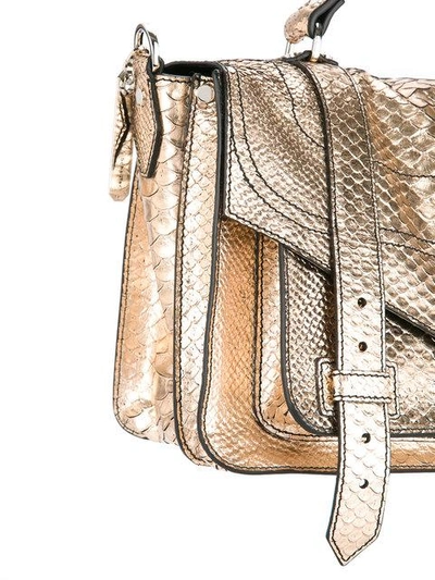 Shop Proenza Schouler Ps11 Snake Effect Shoulder Bag - Metallic