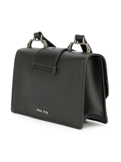 Shop Miu Miu Crystal-embellished Shoulder Bag - Black
