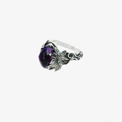 Shop Lyly Erlandsson 'aria' Silberring In Pink&purple