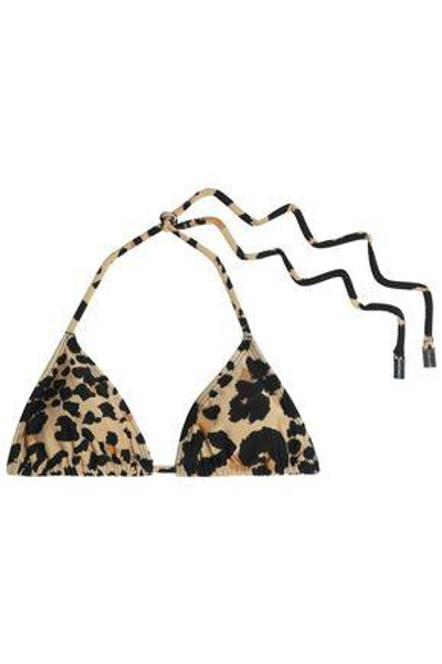 Shop Zimmermann Triangle Bikini Top In Animal Print