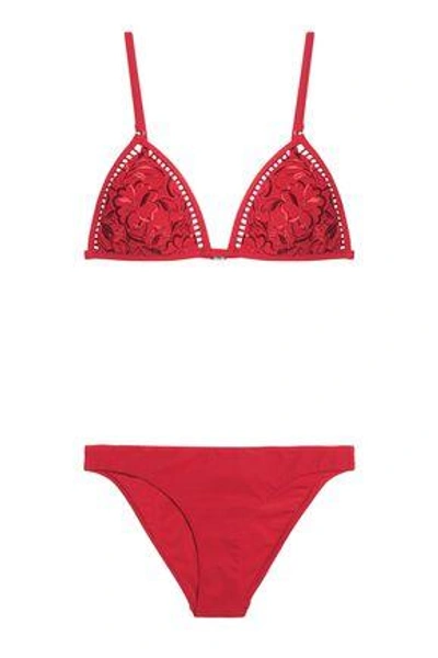 Shop Zimmermann Roza Embroide In Red