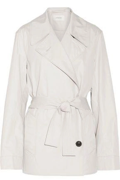 Shop Lemaire Woman Cotton-blend Poplin Trench Coat Light Gray