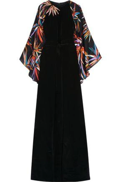 Shop Emilio Pucci Woman Embellished Silk Gown Black