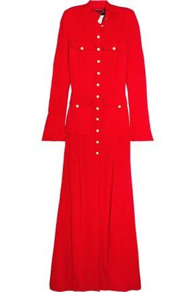 Shop Ronald Van Der Kemp Woman Crepe Gown Red