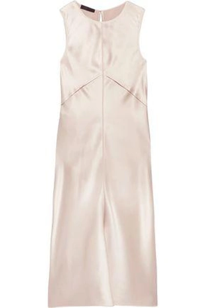 Shop Calvin Klein Collection Woman Lamica Tulle-trimmed Silk-satin Dress Blush