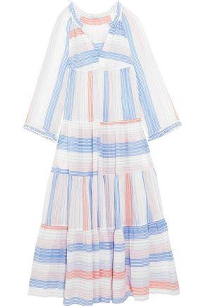 Shop Stella Mccartney Striped Cotton-blend Maxi Dress In Ivory