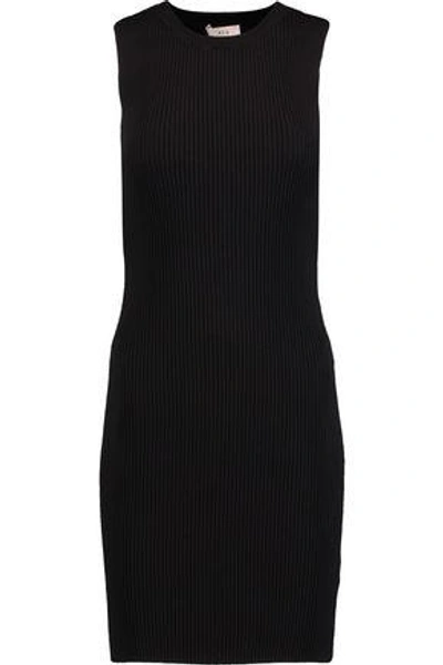 Shop A.l.c Woman Croft Ribbed-knit Dress Black