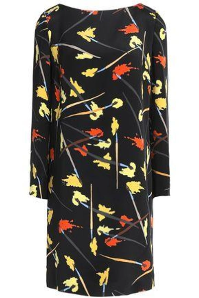 Shop Emilio Pucci Woman Printed Silk-cady Mini Dress Black