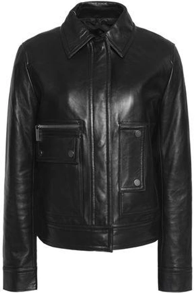 Shop Helmut Lang Woman Leather Jacket Black