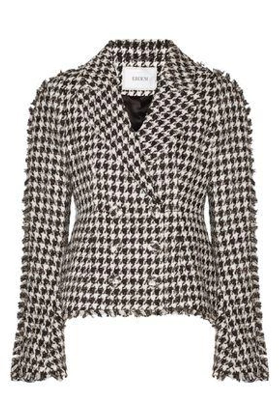 Shop Erdem Woman Marsha Double-breasted Metallic Cotton-blend Tweed Jacket Gray