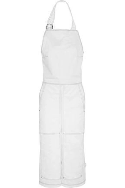 Shop Vetements + Carhartt Cropped Denim Jumpsuit In White