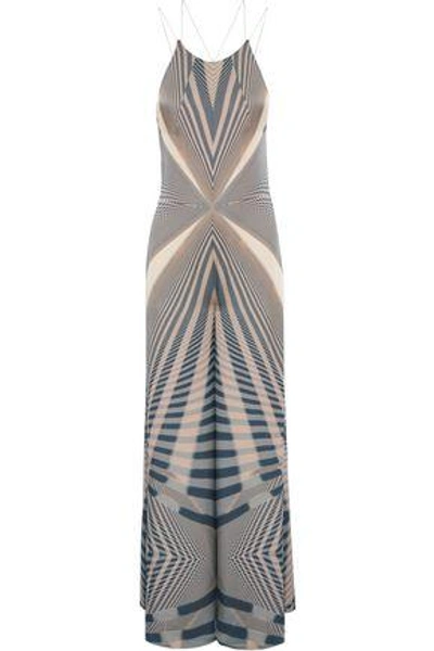 Shop Amanda Wakeley Woman Beam Printed Silk Jumpsuit Copper