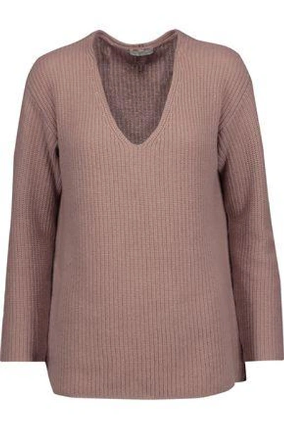 Shop Joie Woman Wei Ribbed Wool And Cashmere-blend Sweater Taupe
