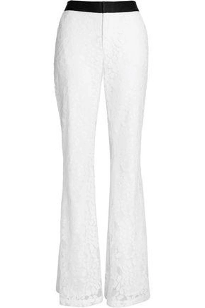Shop Alexis Woman Lace Flared Pants White