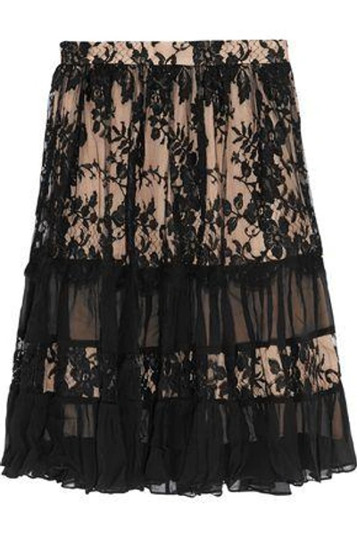 Shop Zimmermann Woman Karmic Embroidered Cotton-blend Tulle Skirt Black