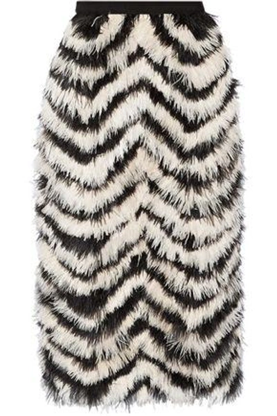 Shop Erdem Skyla Feather-paneled Crepe Skirt