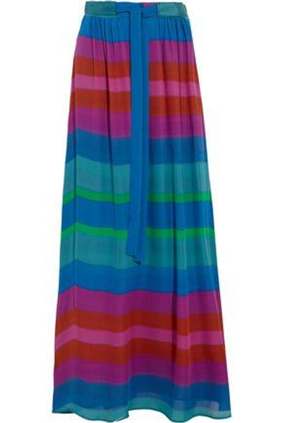 Shop Etro Woman Printed Silk Crepe De Chine Maxi Skirt Multicolor
