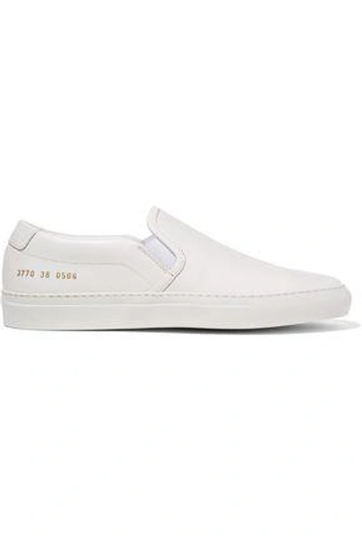Shop Common Projects Woman Leather Slip-on Sneakers White