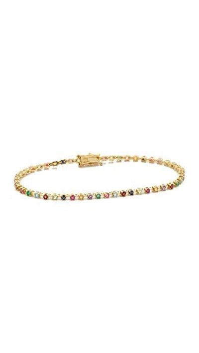 Shop Ariel Gordon Jewelry 14k Gold Candy Crush Tennis Bracelet In Gold Multi
