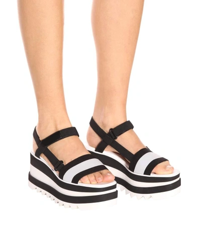 Shop Stella Mccartney Sneak-elyse Platform Sandals In Black