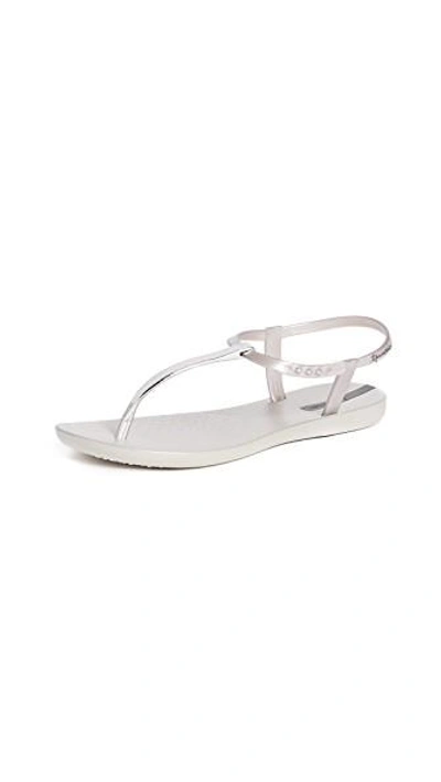 Shop Ipanema Bandeau T-strap Sandals In Silver/silver