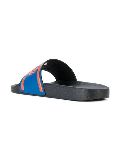 Shop Dolce & Gabbana Branded Slide Sandals In Blue
