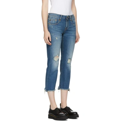 Shop R13 Blue Straight Boy Jeans In Bayliss W/r