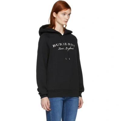 Burberry Krayford Embroidered Cotton Blend Hoodie In Black ModeSens