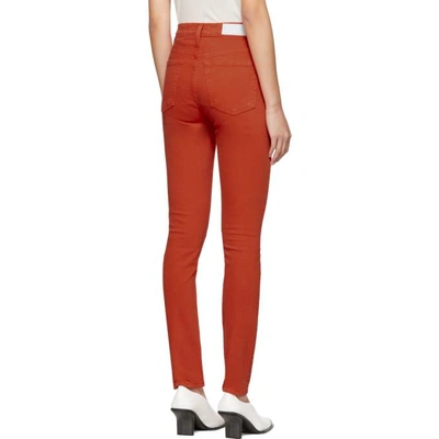 Shop Re/done Red Originals High-rise Jeans In Flame