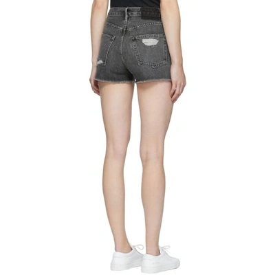 Shop Frame Black Rigid Re-release Le Original Denim Shorts In Maddux