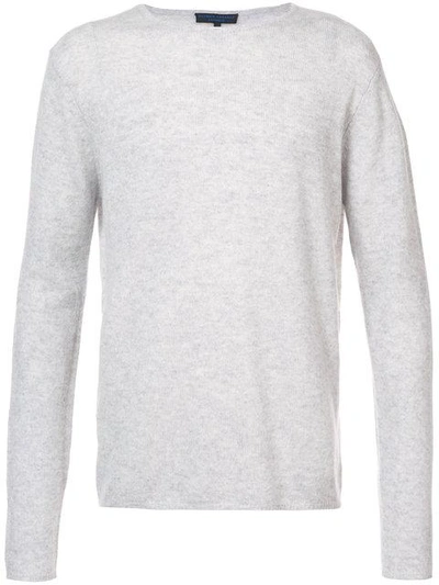 Shop Pya Crew-neck Knitted Sweater - Grey