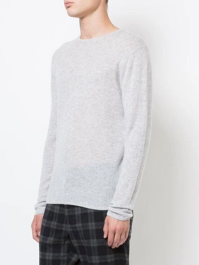 Shop Pya Crew-neck Knitted Sweater - Grey