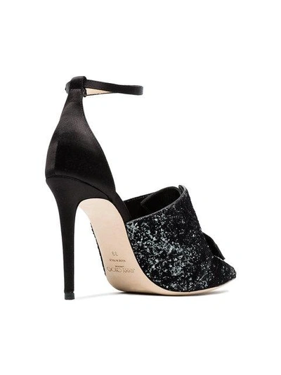 Shop Jimmy Choo Black Temple 100 Glitter Pumps