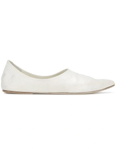 Shop Marsèll Pointed Toe Ballerina Pumps - White